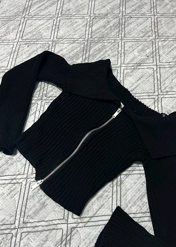 Siyah Fitilli  Mini Kazak - Görsel 2