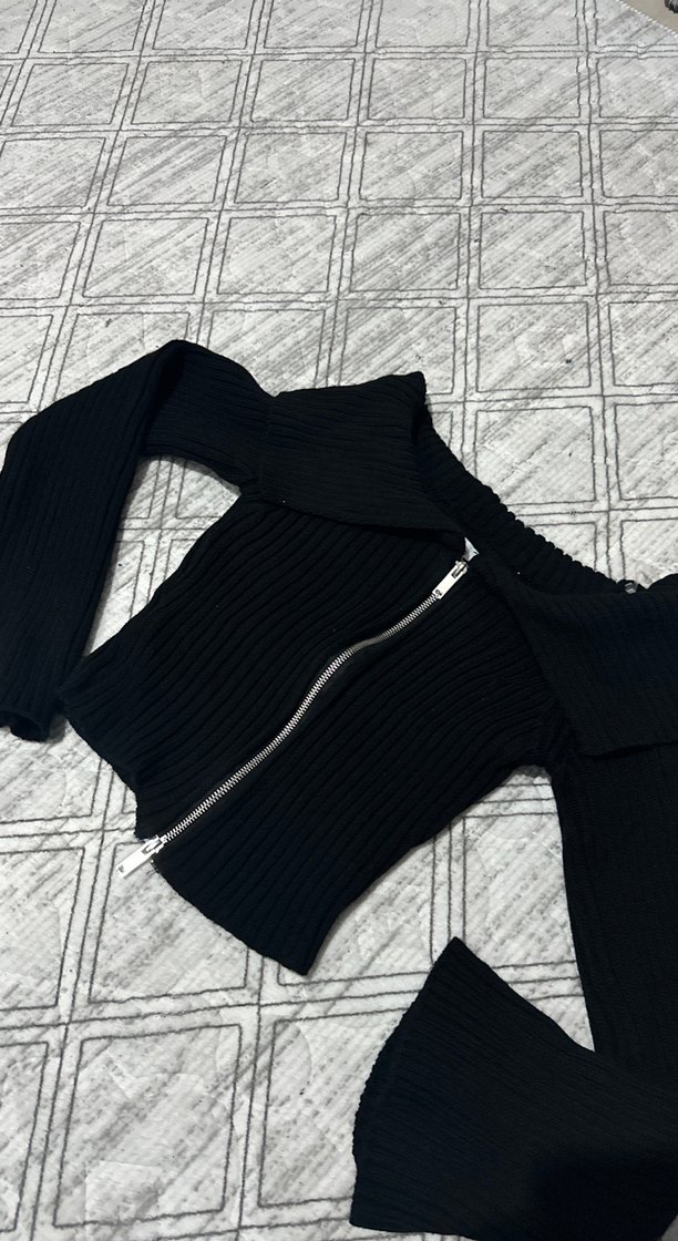 Siyah Fitilli  Mini Kazak - Görsel 2