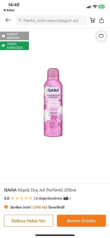 ISANA Köpük Duş Jeli Parfümlü 200ml