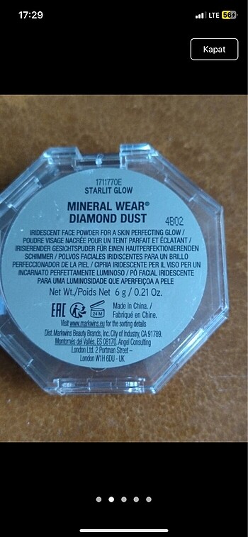 Beden Renk Physicians Formula Mineral Wear Diamond Glow Dust Pudra Starlit
