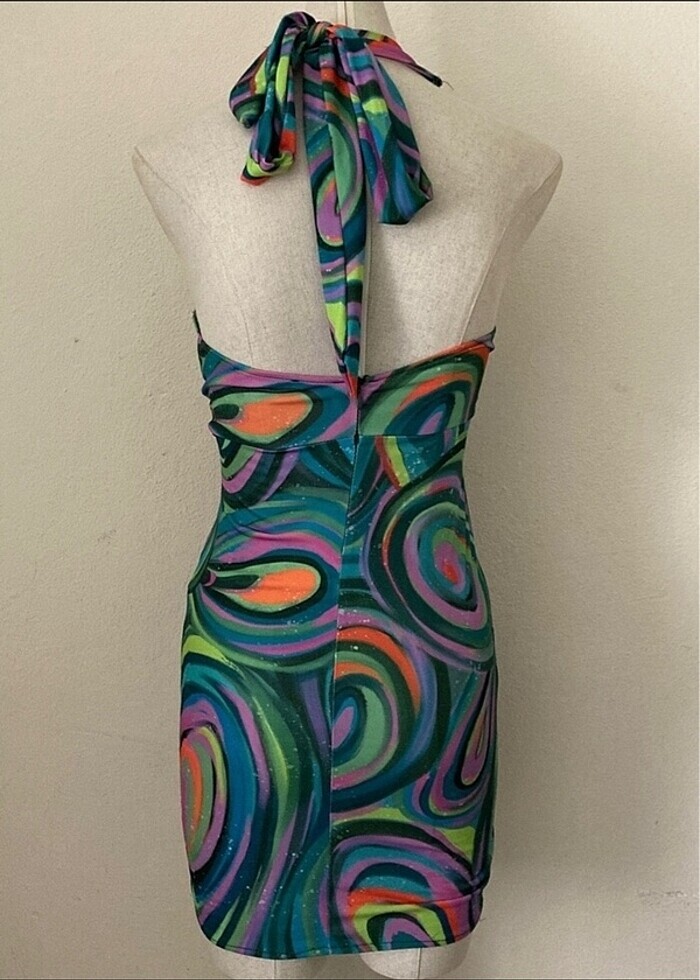 Detaylı mini elbise - Görsel 3