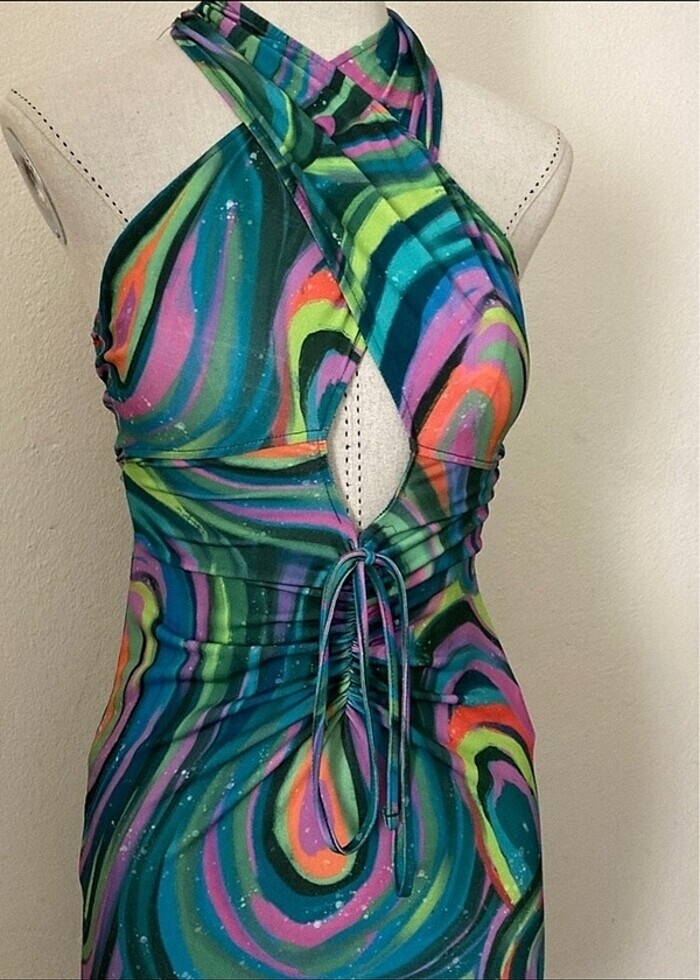 Detaylı mini elbise - Görsel 2