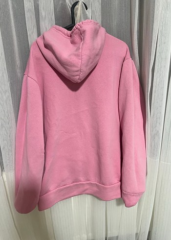 Diğer Pembe Kapüşonlu Rahat Sweatshirt