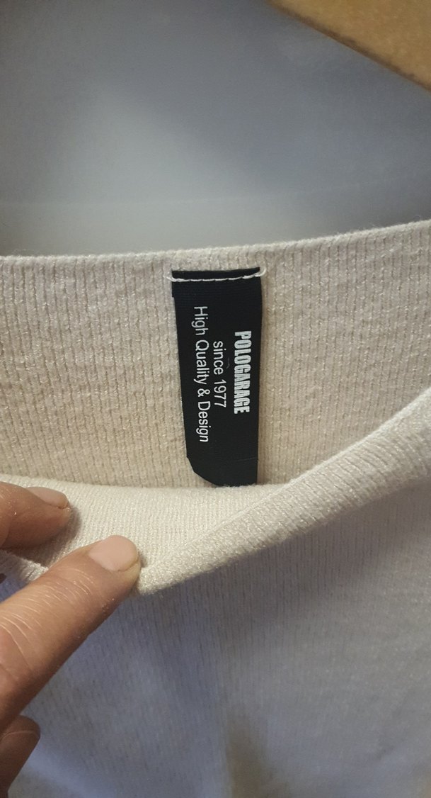 Bej Kadın Uzun Kollu Keten Kazak - Görsel 3