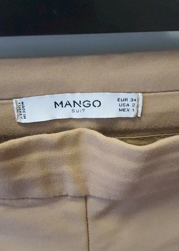 Bej Midi Süet Kumaş Kadın Pantolon - Görsel 4