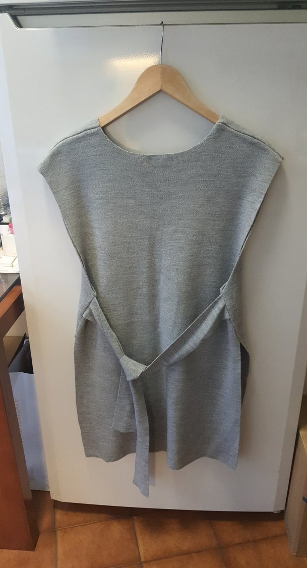 Gri V Yaka Örgü Kadın Süveter - Görsel 4