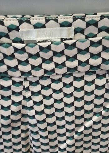 yeşil Desenli Kadın Kumaş Pantolon - Görsel 3