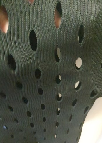 Siyah Örgü Yüksek Yakalı Uzun Kollu Kadın Kazak - Görsel 2