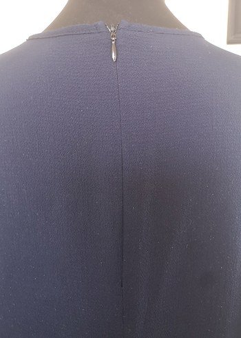 Lacivert Uzun Kollu Bürümcük Elbise - Görsel 7