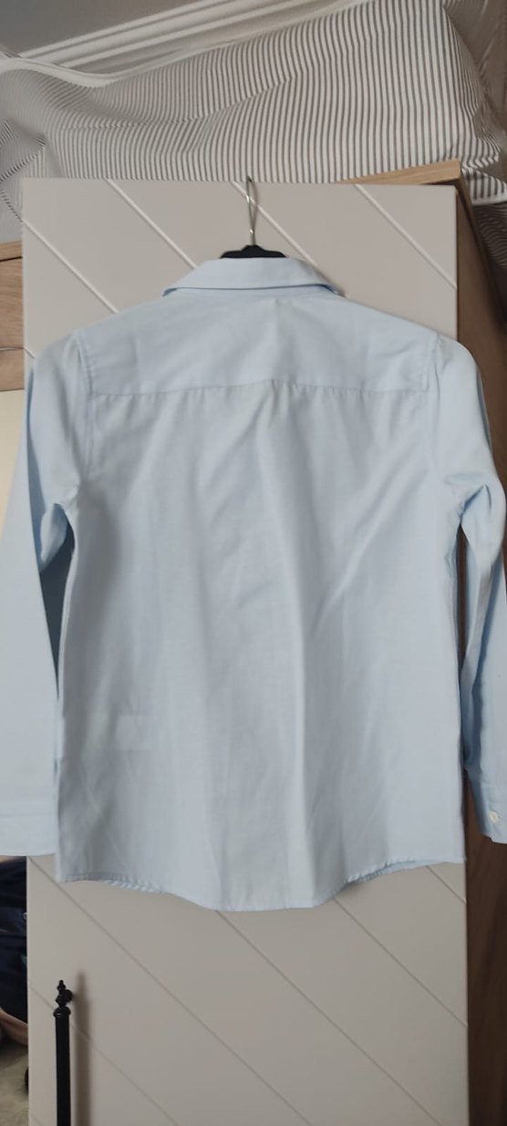 Erkek Çocuk Uzun Kollu Düğmeli Mavi Gömlek - Görsel 3