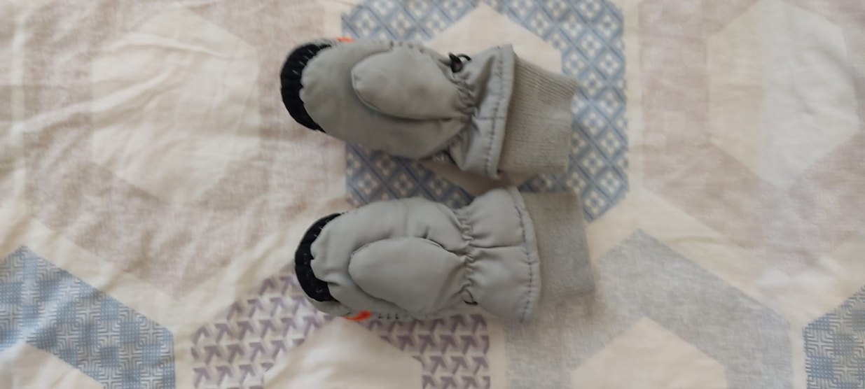 Çocuk Gri Kar Eldiveni - Görsel 2