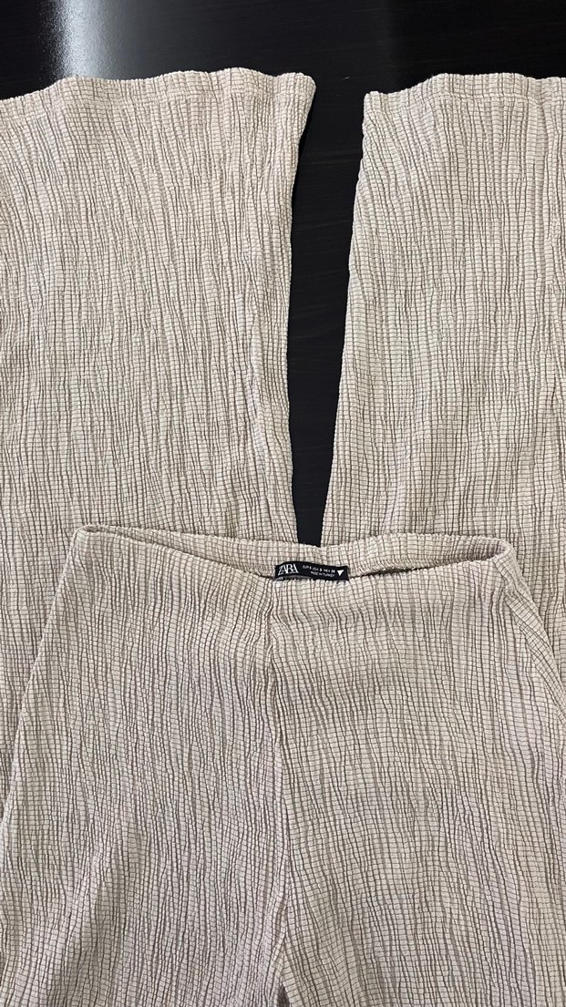 Zara kadın dokulu straight fit pantolon - Görsel 2