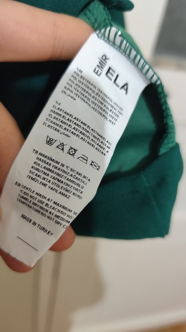 Yeşil V Yaka Midi Düğmeli Kadın Elbise - Görsel 4