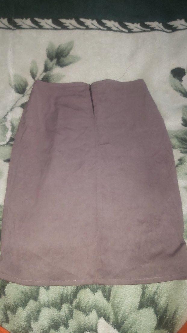 Mor Süet Midi Kalem Etek - Görsel 4