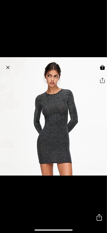 PULL AND BEAR PARILTILI ELBISE