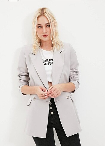 GRİ BLAZER CEKET