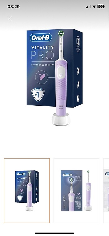 D103 Vitality Pro Cross Action Şarjlı Diş Fırçası - Lila