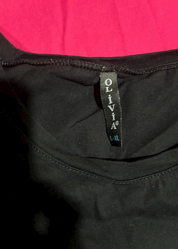 Kadın Siyah Baskılı Rahat Tişört - Görsel 2