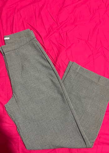 Gri Düğmeli Kadın Kumaş Pantolon - Görsel 2