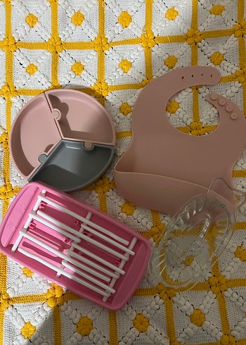 Pastel Pembe Çocuk Tabak ve Beslenme Seti - Görsel 2