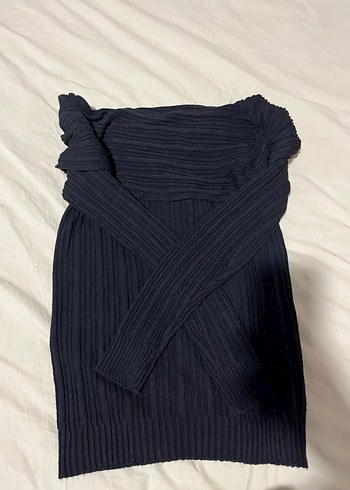 Lacivert Kadın Triko Bluz - Görsel 3