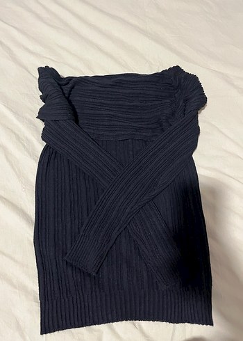 Lacivert Kadın Triko Bluz - Görsel 4