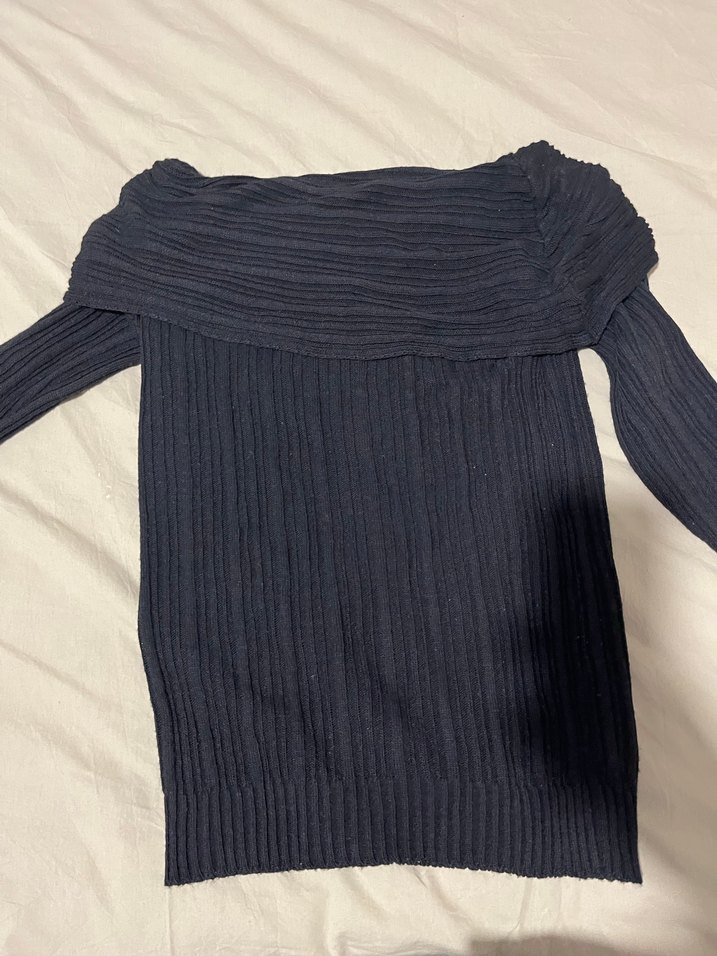 Lacivert Kadın Triko Bluz - Görsel 2