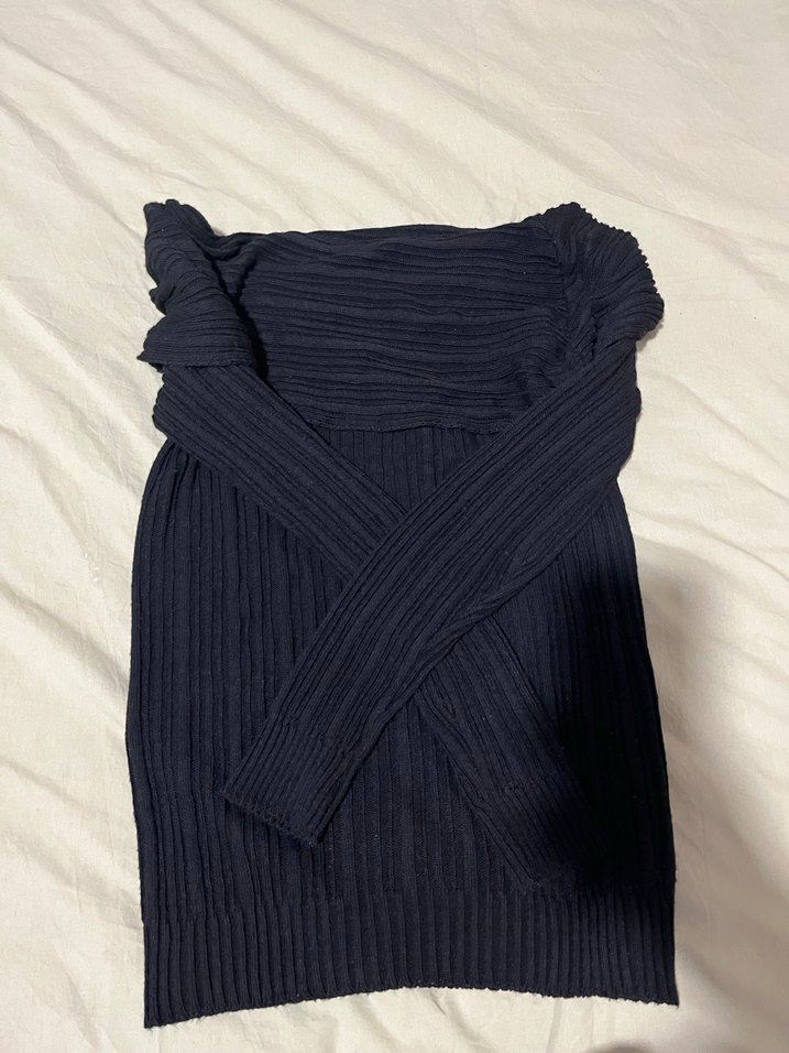 Lacivert Kadın Triko Bluz - Görsel 3