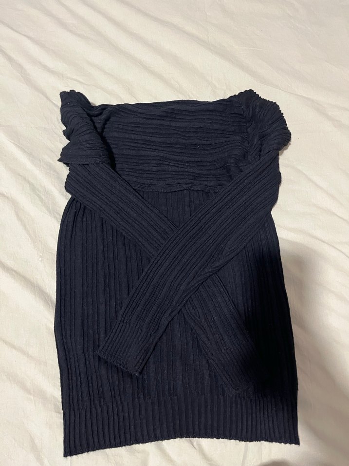 Lacivert Kadın Triko Bluz - Görsel 4