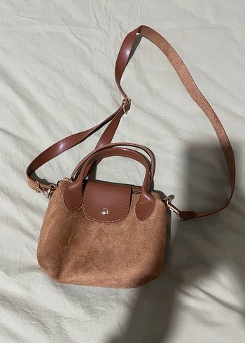 Kahverengi Süet Kadın Omuz Çantası - Görsel 2