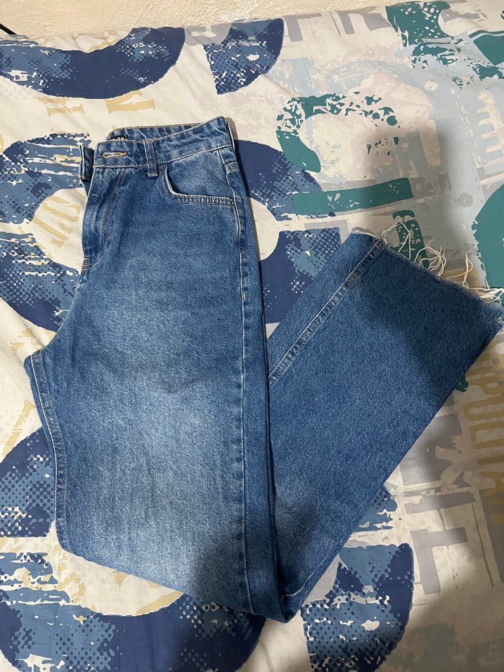 Mavi Bol Kesim Kadın Denim Jean - Görsel 4