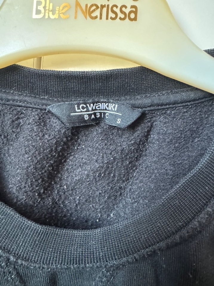 Erkek Siyah Basic Sweatshirt - Görsel 2