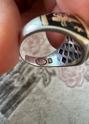 Osmanlı tuğrası gümüş erkek yüzük - Görsel 2