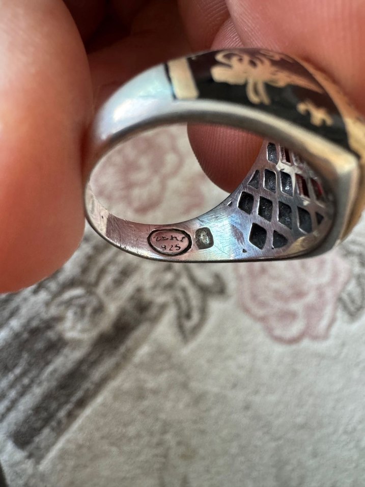 Osmanlı tuğrası gümüş erkek yüzük - Görsel 2