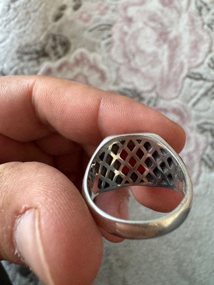 Osmanlı tuğrası gümüş erkek yüzük - Görsel 3