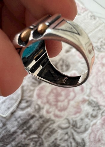 Firüze taşlı gümüş erkek yüzük - Görsel 3