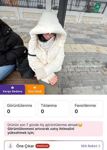 s Beden beyaz Renk Beyaz Kapüşonlu Şişme Kaban çok iyi durumda