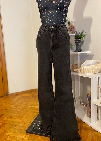 Siyah Tie-Dye Kadın Kot Pantolon