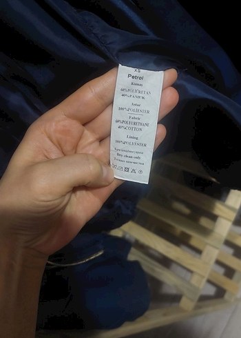 xs Beden mavi Renk Kadın Adl Mavi Deri Ceket