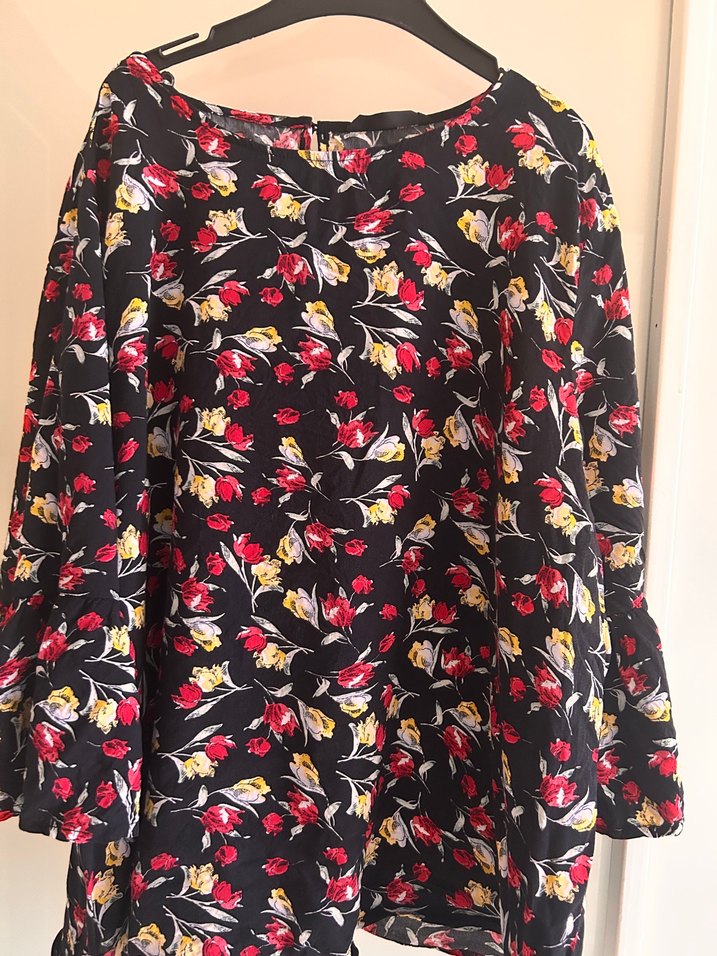 Çiçek Desenli Bohem Kadın Bluz - Görsel 3