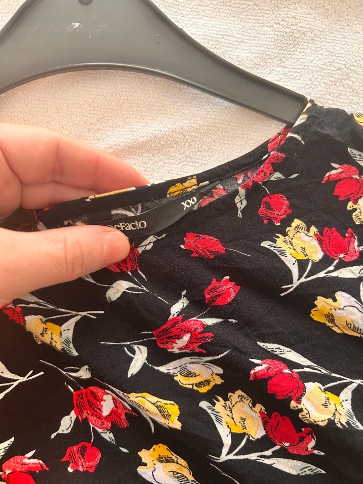 Çiçek Desenli Bohem Kadın Bluz - Görsel 5