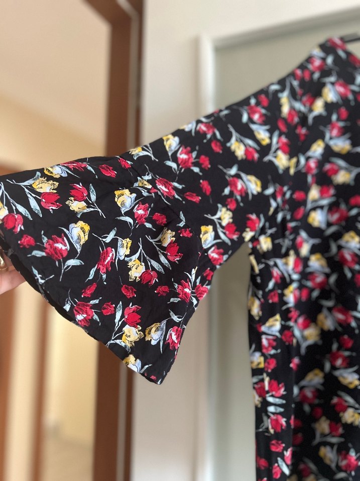 Çiçek Desenli Bohem Kadın Bluz - Görsel 2