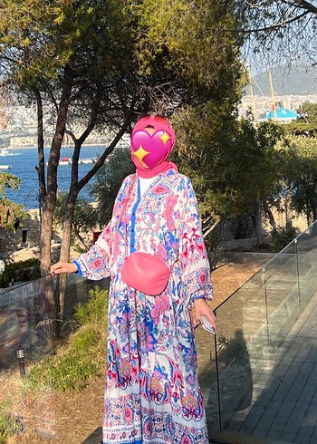 Diğer Renkli Çiçekli Bohem Uzun Elbise