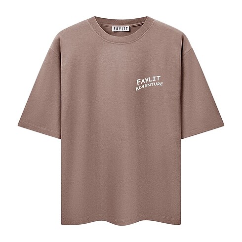 Oversize Unisex Faylit Tişört