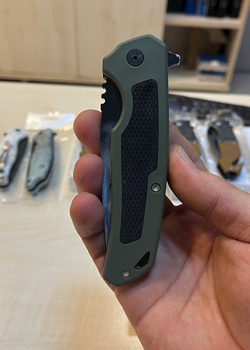 Geyik Figürlü Katlanır Bıçak - Haki - Görsel 3