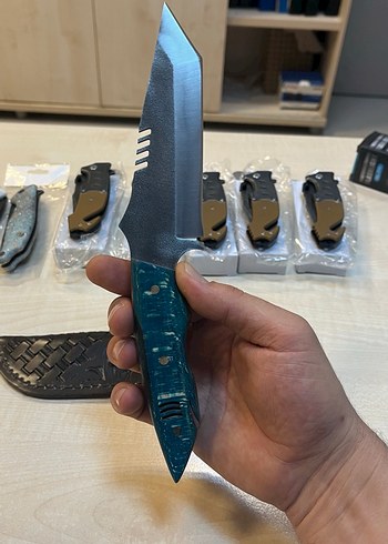 N690 stabilize kabze avcı bıçağı köpek balığı - Görsel 3