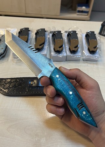 N690 stabilize kabze avcı bıçağı köpek balığı - Görsel 5