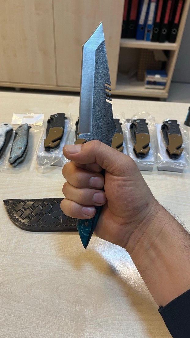 N690 stabilize kabze avcı bıçağı köpek balığı - Görsel 4