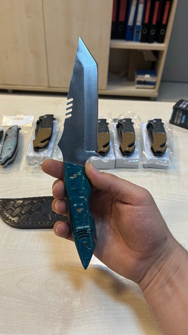 N690 stabilize kabze avcı bıçağı köpek balığı - Görsel 3