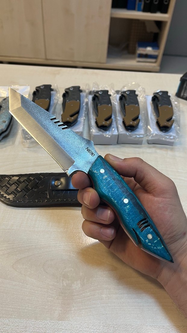 N690 stabilize kabze avcı bıçağı köpek balığı - Görsel 5